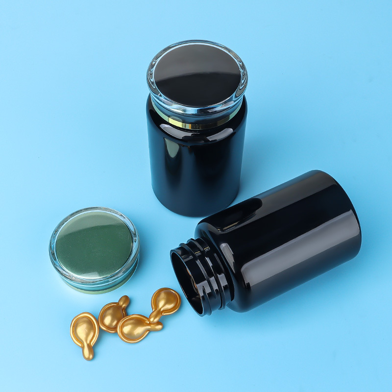 PET120ml black bottle capsule packaging bottle plastic empty bottle printing text bottle sticker maca health care products