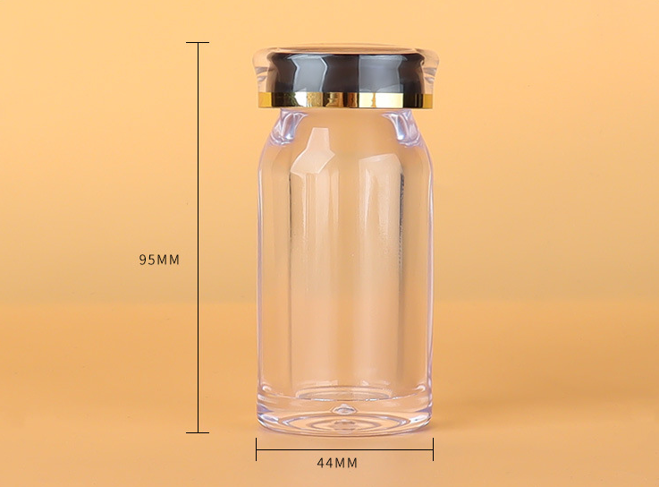 45ml oblique shoulder transparent acrylic bottle with crown cap health care product bottle straight bottle transparent capsule bottle medicine bottle
