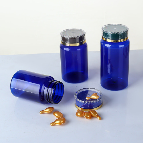 PET 80-150ml blue health care product packaging plastic bottle sealed empty medicine bottle capsule cordyceps sub-bottle