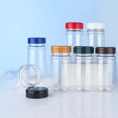 Transparent 140ML plastic bottle with large capacity and wide mouth, spiral flip-top capsule pill health care product bottle, medical packaging bottle