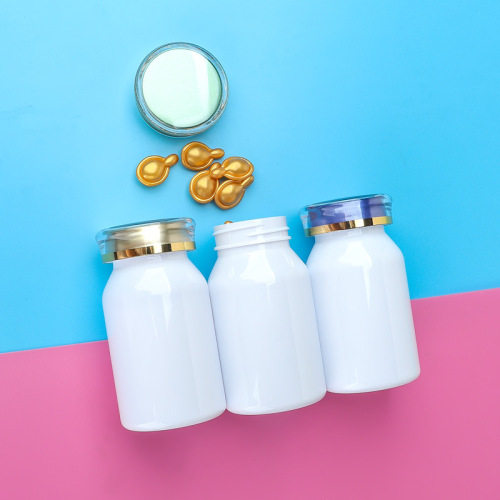 PET white oblique shoulder 120ml plastic capsule bottle food grade medicine bottle health care product bottle light-proof and moisture-proof