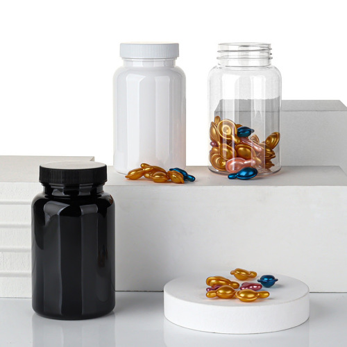 200ml striped PP cover health care product bottle medicine tablet candy bottle packaging PET bottle empty bottle