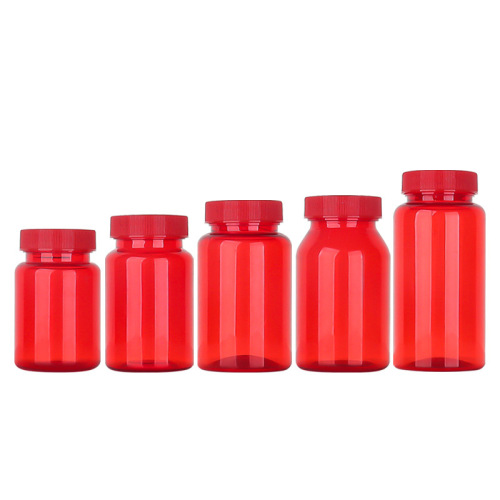 80 100 120ml red plastic bottle health care capsule medicine bottle PET saffron small medicine bottle empty medicine bottle