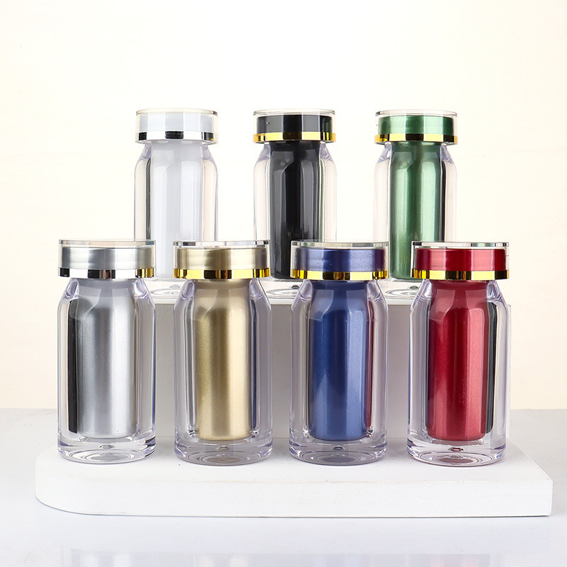35ml high-grade acrylic bottle plastic bottle capsule sub-bottle set saffron small bottle medicine bottle supports customization