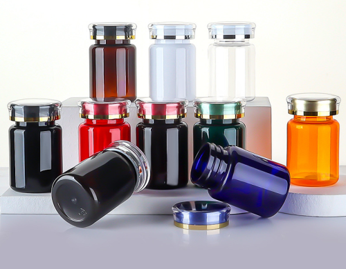 80ml multi-color PET bottle capsule health care product bottle plastic bottle Cordyceps maca dendrobium mountain ginseng empty medicine bottle thickened
