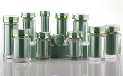 High-end packaging acrylic bottle green private custom soft capsule health care candy bottle 35ML