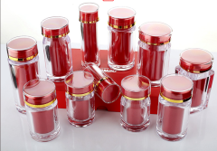 Red 50ML liner acrylic health care capsule bottle tablet candy packaging saffron maca bottle