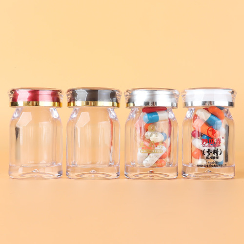 35ml oblique shoulder acrylic bottle crown cap sub-bottle health care product bottle saffron bottle medicine bottle
