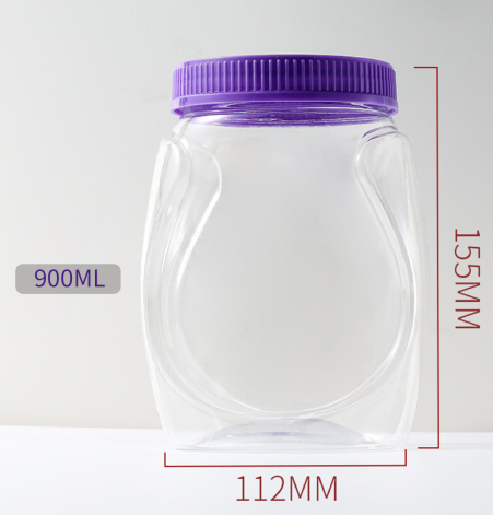 Transparent sealed jar 900ml kidney bean food storage jar household large capacity dried fruit melon seeds cashew