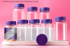 Food grade pet140-300ml transparent capsule bottle gear pressure screw cap food packaging bottle portable large capacity