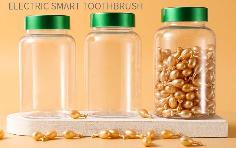 Transparent capsule bottle 225ml200ml300ml PET packaging health care product packaging bottle empty bottle sealed small bottle