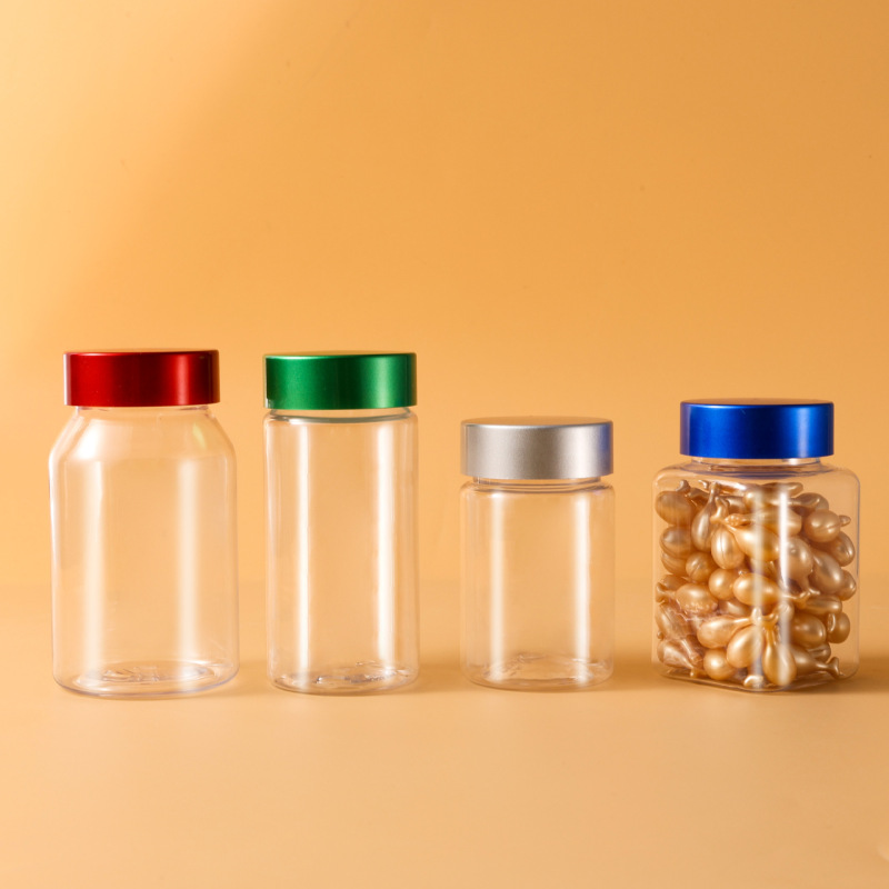 High-grade 80ML120ml health care product packaging plastic transparent bottle empty medicine bottle capsule cordyceps subpackaging sample bottle