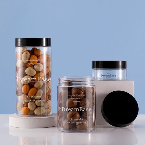 High-grade 30g50g100g plastic Pet cream bottle 68 teeth packaging jar black cover skin care packaging bottle 700g
