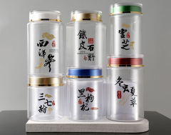 American ginseng 250g dry goods 580ml transparent PET plastic bottle Panax notoginseng powder 200g sealed can transparent