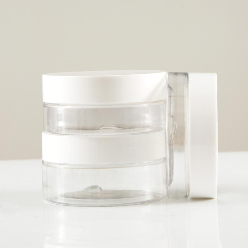 250g wide mouth plastic jar 30g50g cream jar white cover essence transparent jar PET68 tooth packing jar