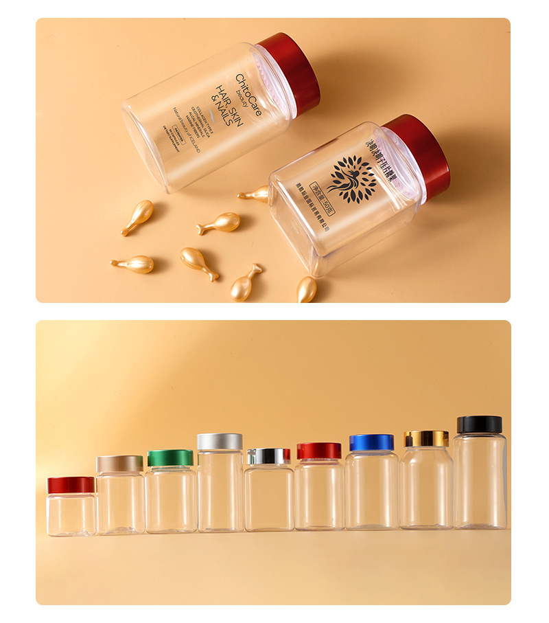 High-grade 80ML120ml health care product packaging plastic transparent bottle empty medicine bottle capsule cordyceps subpackaging sample bottle