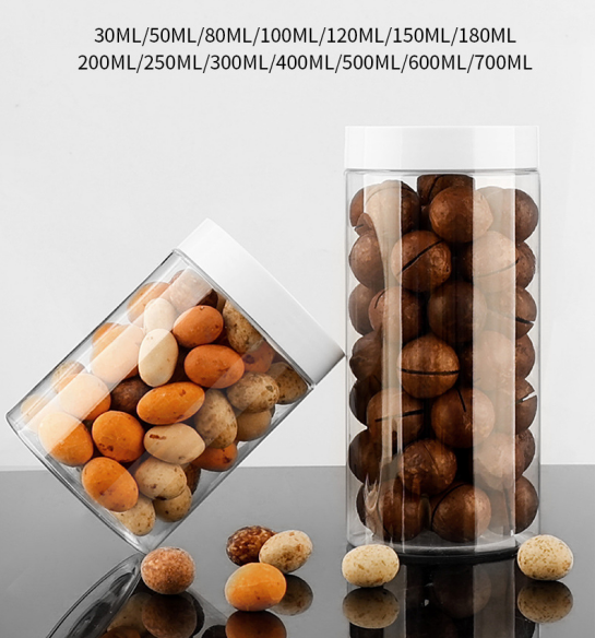 250g wide mouth plastic jar 30g50g cream jar white cover essence transparent jar PET68 tooth packing jar