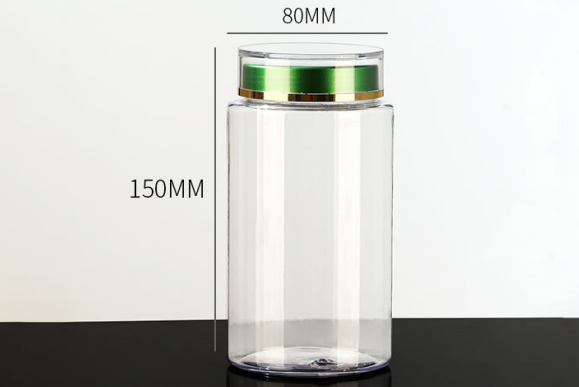 American ginseng 250g dry goods 580ml transparent PET plastic bottle Panax notoginseng powder 200g sealed can transparent