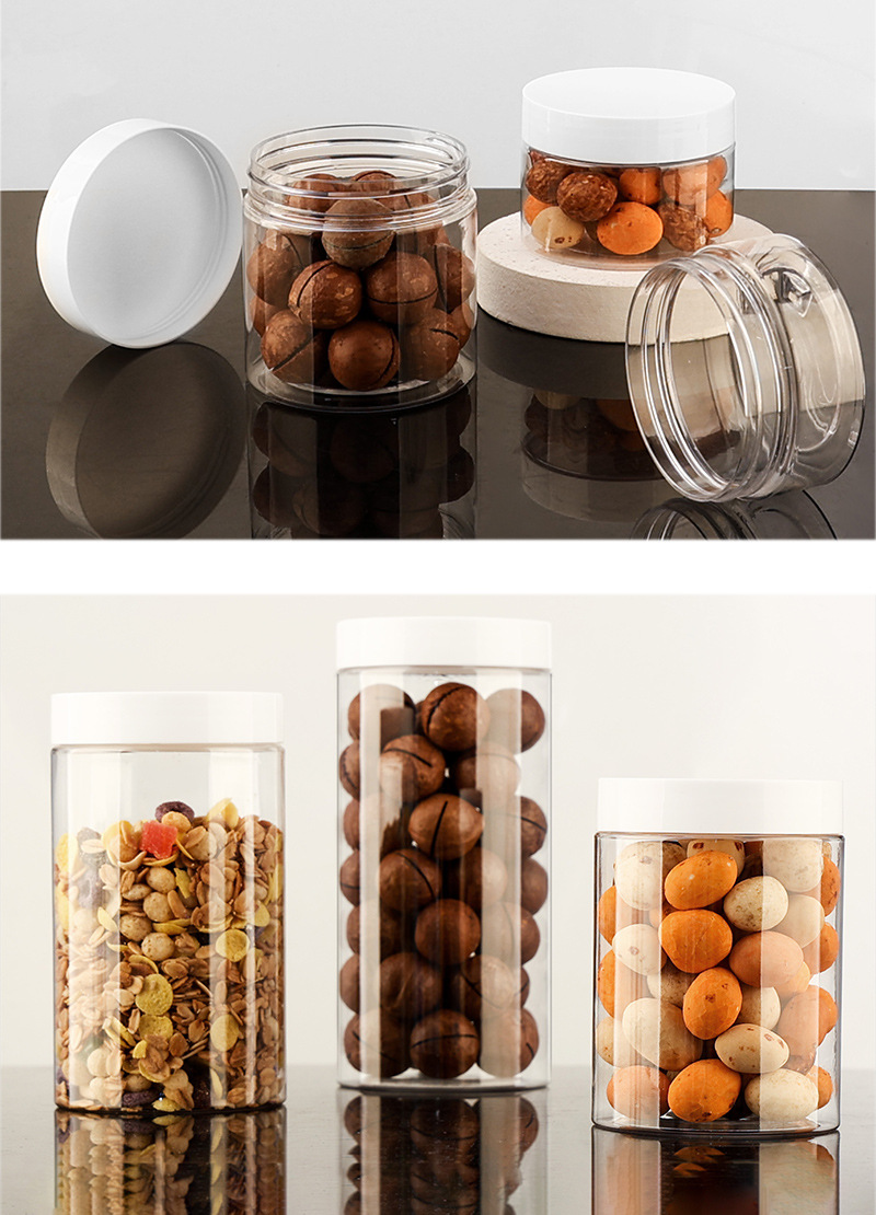 250g wide mouth plastic jar 30g50g cream jar white cover essence transparent jar PET68 tooth packing jar