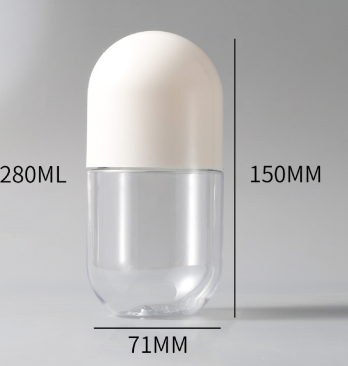 High-grade 280ml capsule bottle tablet packaging electroplating cover large-capacity medicine granule packaging empty bottle