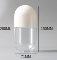 High-grade 280ml capsule bottle tablet packaging electroplating cover large-capacity medicine granule packaging empty bottle
