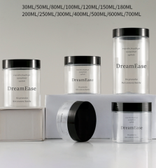 High-grade 30g50g100g plastic Pet cream bottle 68 teeth packaging jar black cover skin care packaging bottle 700g