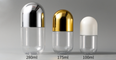 High-grade 280ml capsule bottle tablet packaging electroplating cover large-capacity medicine granule packaging empty bottle
