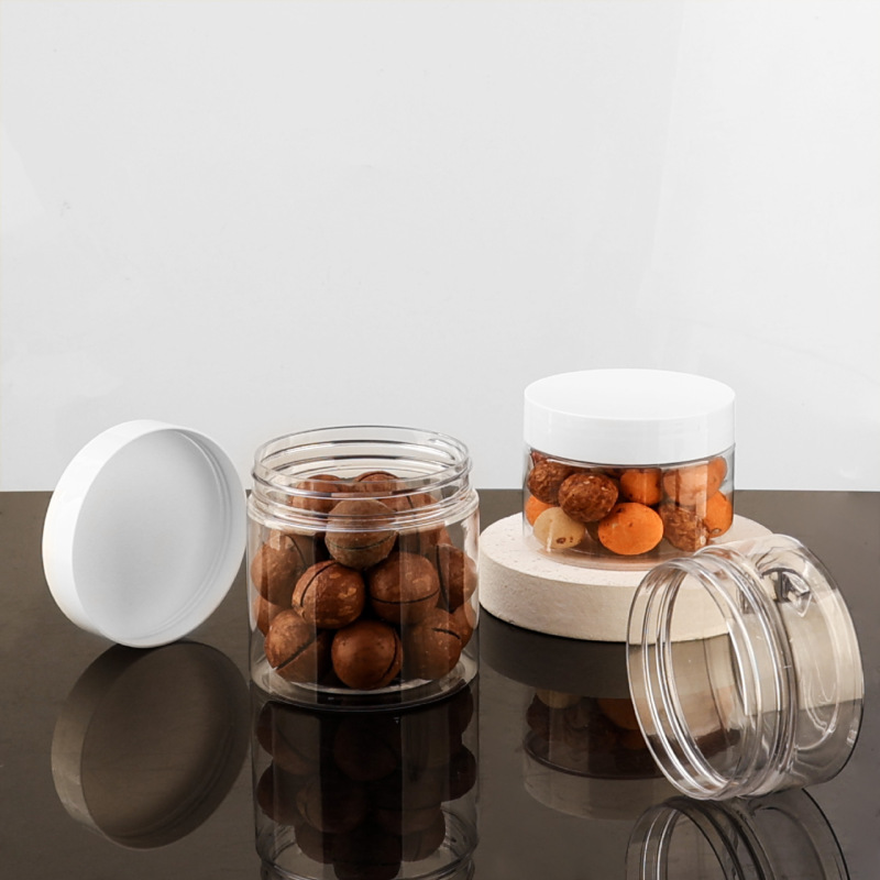 250g wide mouth plastic jar 30g50g cream jar white cover essence transparent jar PET68 tooth packing jar