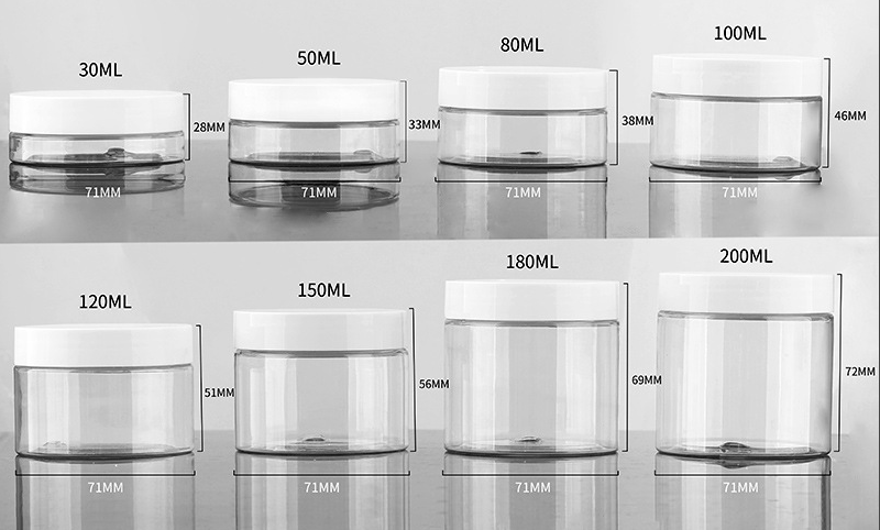 250g wide mouth plastic jar 30g50g cream jar white cover essence transparent jar PET68 tooth packing jar