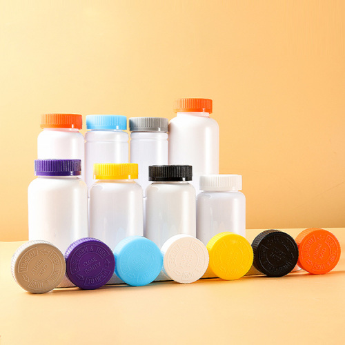 140-300ml white bottle stripe screw cap PET plastic bottle food packaging capsule bottle tablet candy bottle