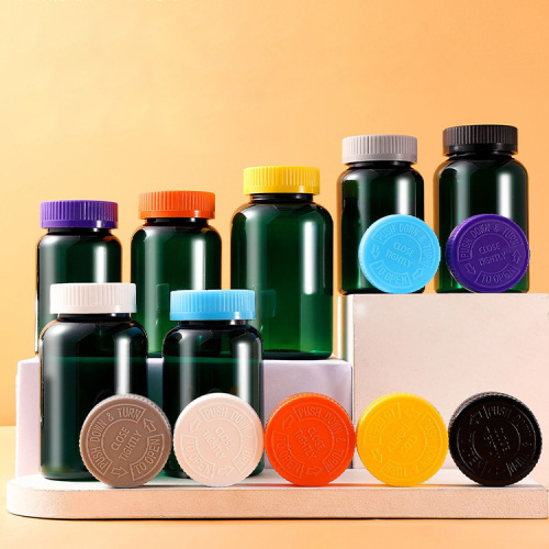 175/200/225/250/300ml translucent green bottle stripe screw cap PET capsule bottle food packaging bottle