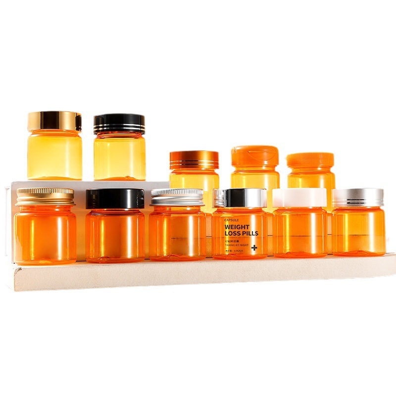 PET 30ml orange capsule bottle food grade health care product empty bottle small medicine bottle sealed sub-bottle plastic bottle