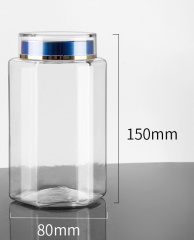 Transparent pet plastic bottle high-grade 600ml black wolfberry dendrobium Panax notoginseng 200g health care product bottle plastic jar