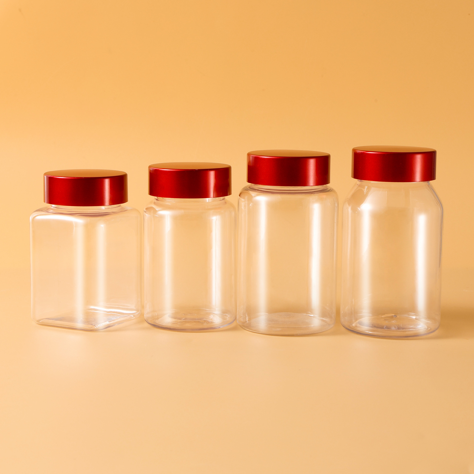 High-grade 80ML120ml health care product packaging plastic transparent bottle empty medicine bottle capsule cordyceps subpackaging sample bottle