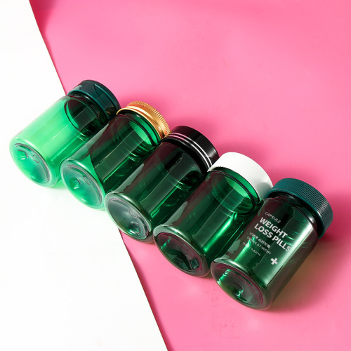 PET plastic bottle 50ml semi-transparent green bottle food grade packaging general empty bottle small medicine bottle sealed sub-bottle