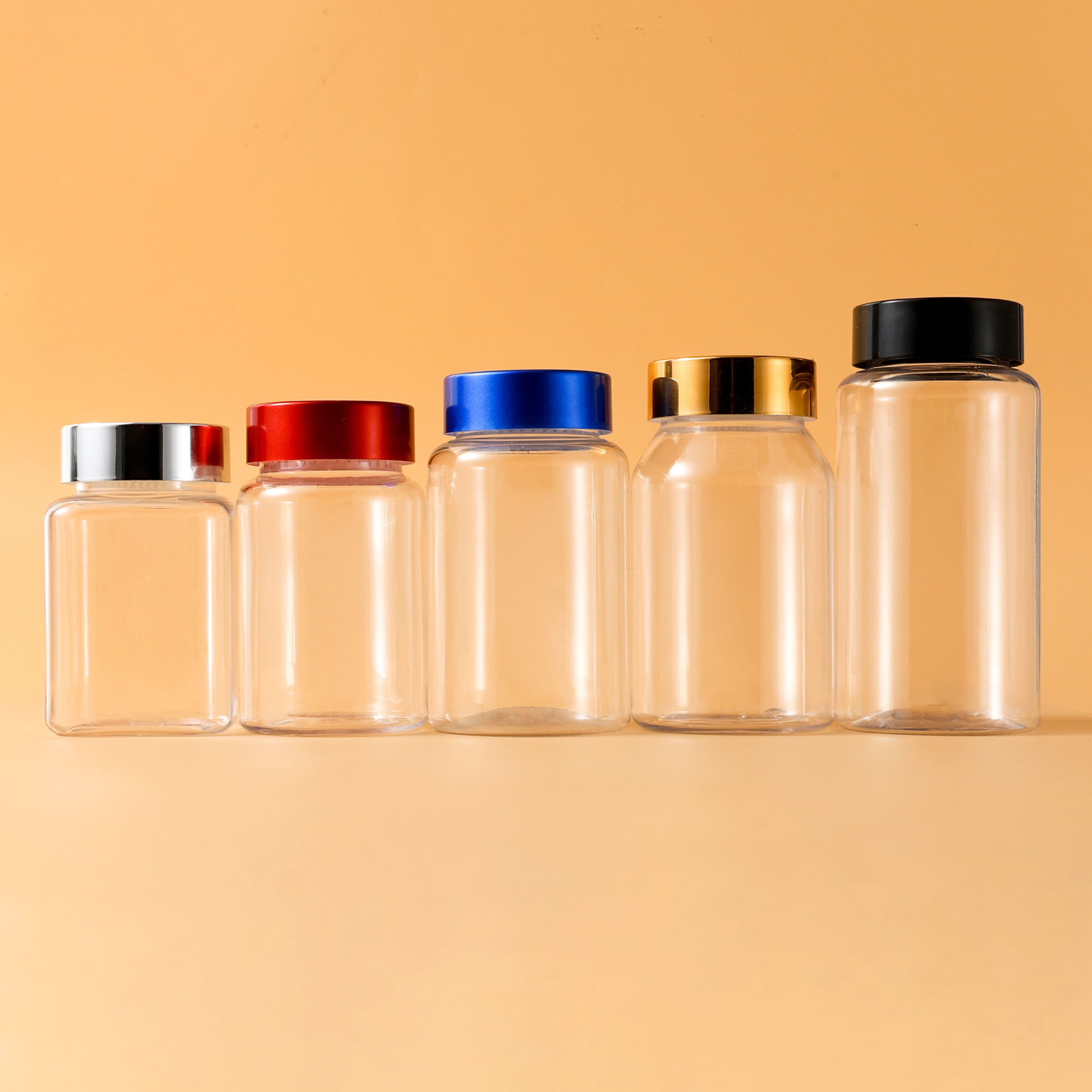High-grade 80ML120ml health care product packaging plastic transparent bottle empty medicine bottle capsule cordyceps subpackaging sample bottle
