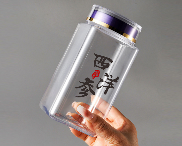Transparent sealed jar pet plastic bottle 570ml American ginseng Panax notoginseng powder 200g spore powder black wolfberry packaging bottle