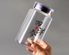 Transparent sealed jar pet plastic bottle 570ml American ginseng Panax notoginseng powder 200g spore powder black wolfberry packaging bottle