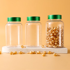 Transparent capsule bottle 225ml200ml300ml PET packaging health care product packaging bottle empty bottle sealed small bottle