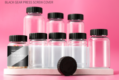 Food grade pet140-300ml transparent capsule bottle gear pressure screw cap food packaging bottle portable large capacity