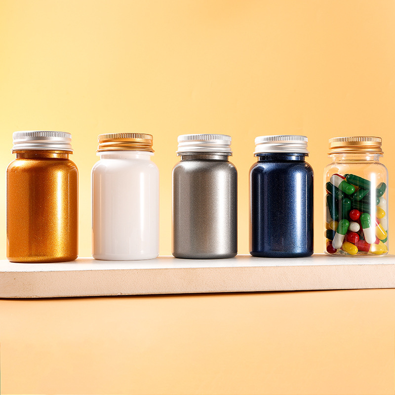 100mlpet large ring bottle aluminum cap health care products plastic bottle capsule bottle packaging bottle sealed portable