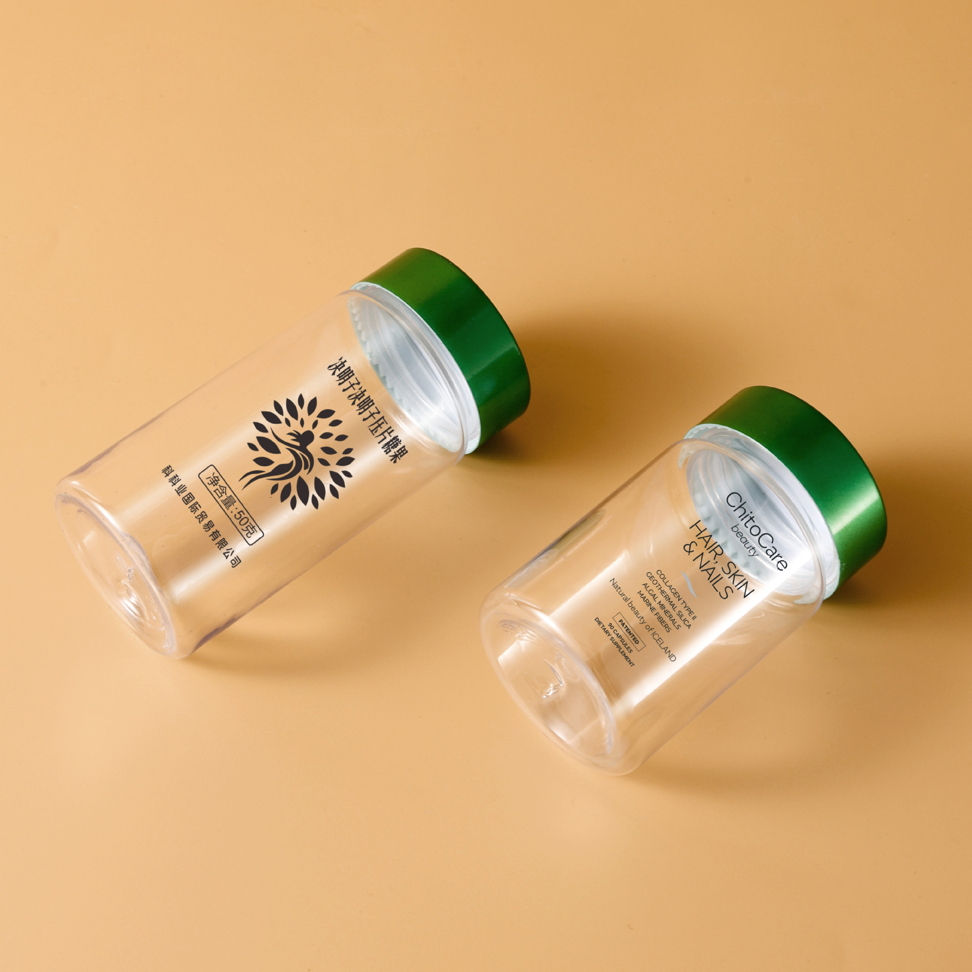 High-grade 80ML120ml health care product packaging plastic transparent bottle empty medicine bottle capsule cordyceps subpackaging sample bottle