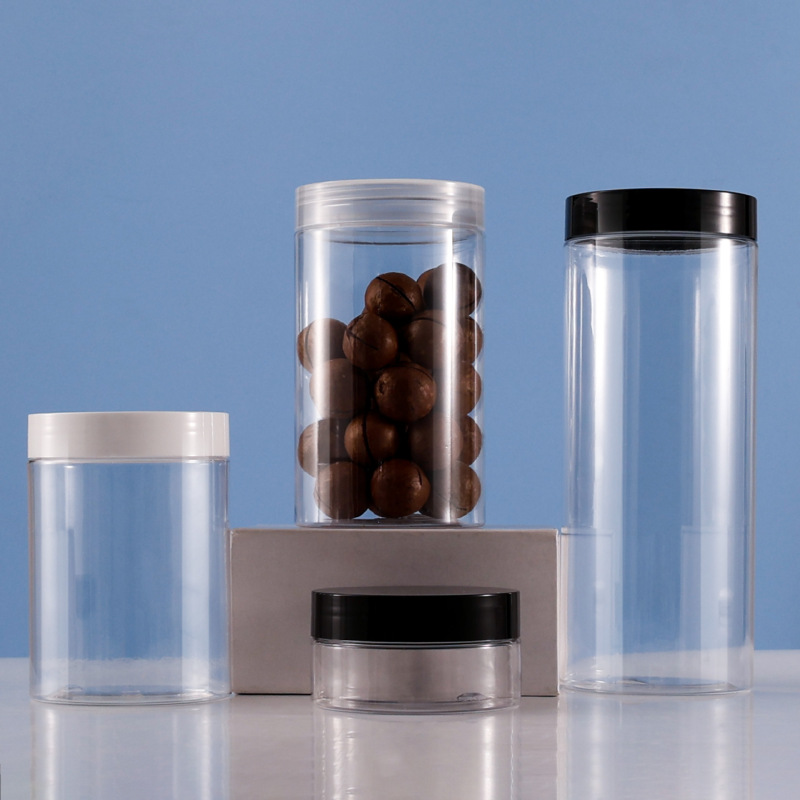 High-grade 30g50g100g plastic Pet cream bottle 68 teeth packaging jar black cover skin care packaging bottle 700g