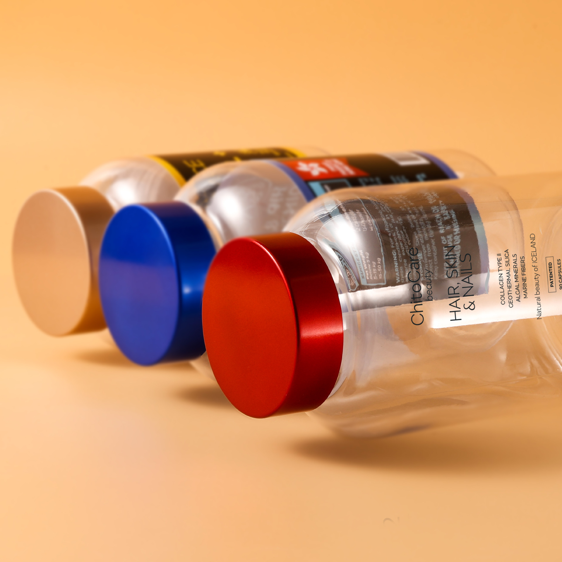 Transparent capsule bottle 225ml200ml300ml PET packaging health care product packaging bottle empty bottle sealed small bottle