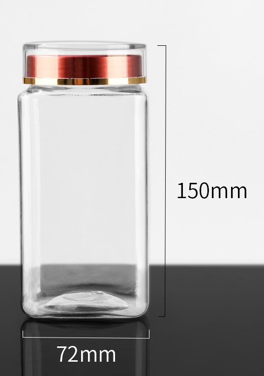 Transparent sealed jar pet plastic bottle 570ml American ginseng Panax notoginseng powder 200g spore powder black wolfberry packaging bottle