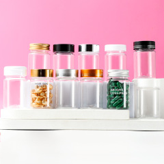 PET transparent bottle 50ml food grade packaging general empty bottle small medicine bottle sealed sub-bottle plastic bottle