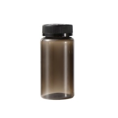 80-150ml plastic packaging bottle black screw cap PET medicine bottle with safety cap capsule bottle