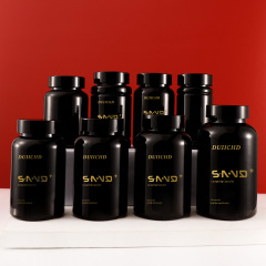140-300 ml PET black capsule bottle black cover empty medicine bottle packing health care capsule portable thickened