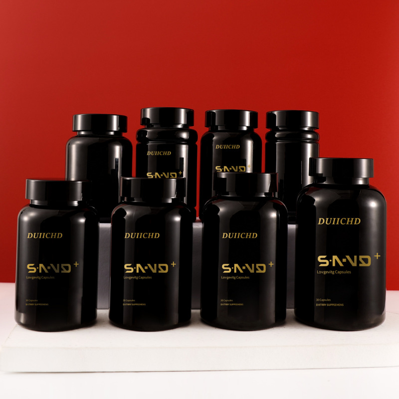 140-300 ml PET black capsule bottle black cover empty medicine bottle packing health care capsule portable thickened