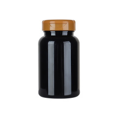200ML black PET plastic large capacity health care product bottle Cordyceps saffron capsule packaging large bottle PP flip cover